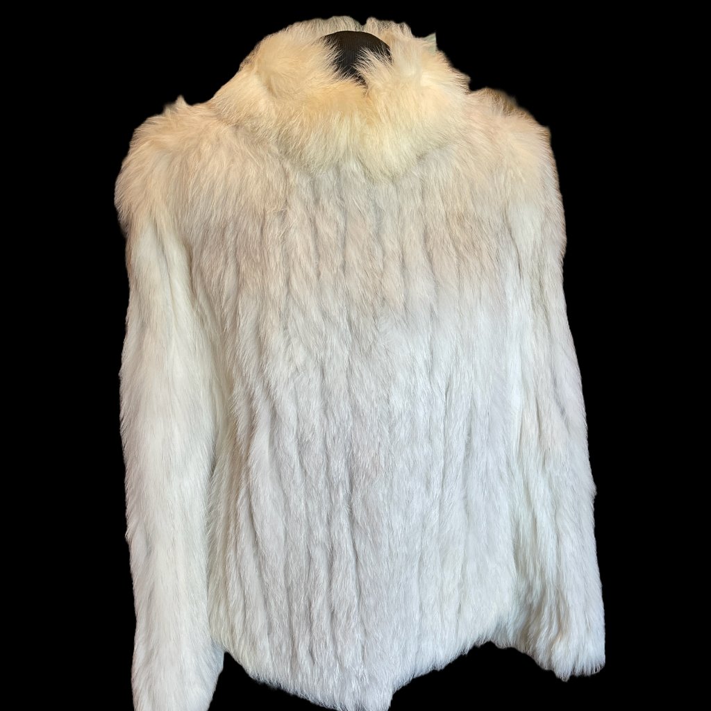 Saga Fox Fur Coat Size 10 Vintage W/ Original Mcrae's Bag Bemberg Lining